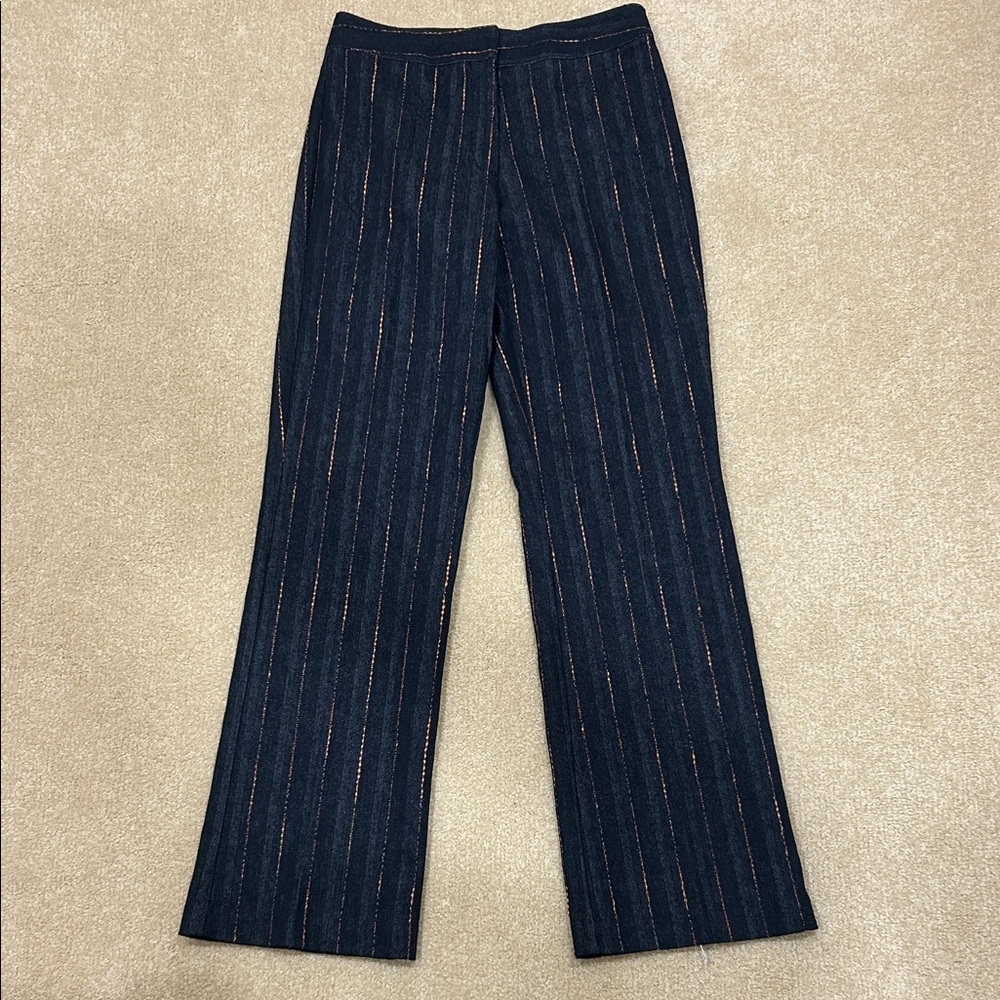 Vintage Culture NYC Striped denim and Orange Pants